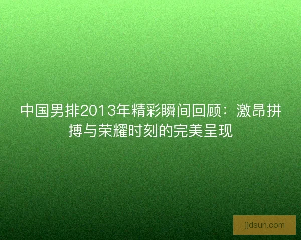 中国男排2013年精彩瞬间回顾：激昂拼搏与荣耀时刻的完美呈现